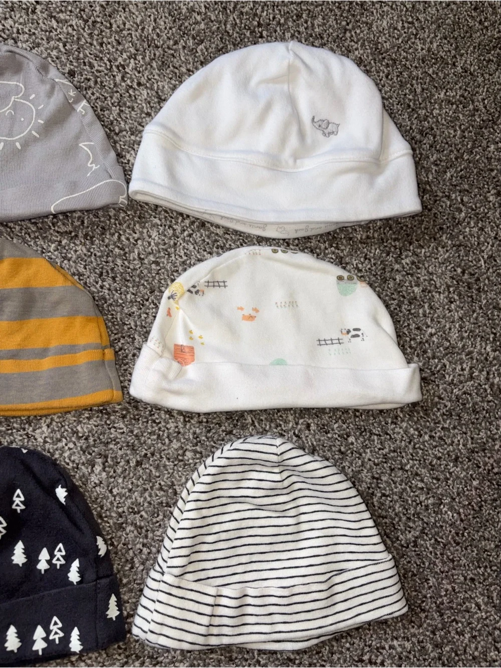 Lot of 8 Baby Beanie Hat  - Janie and Jack, Tahari, Gerber, Carters